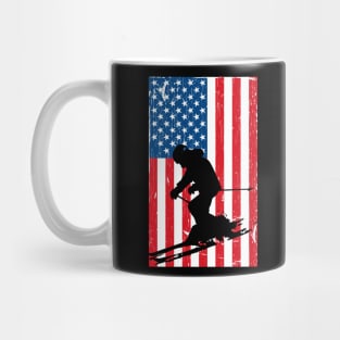 American flag ski nordic usa alpine skiing jersey Mug